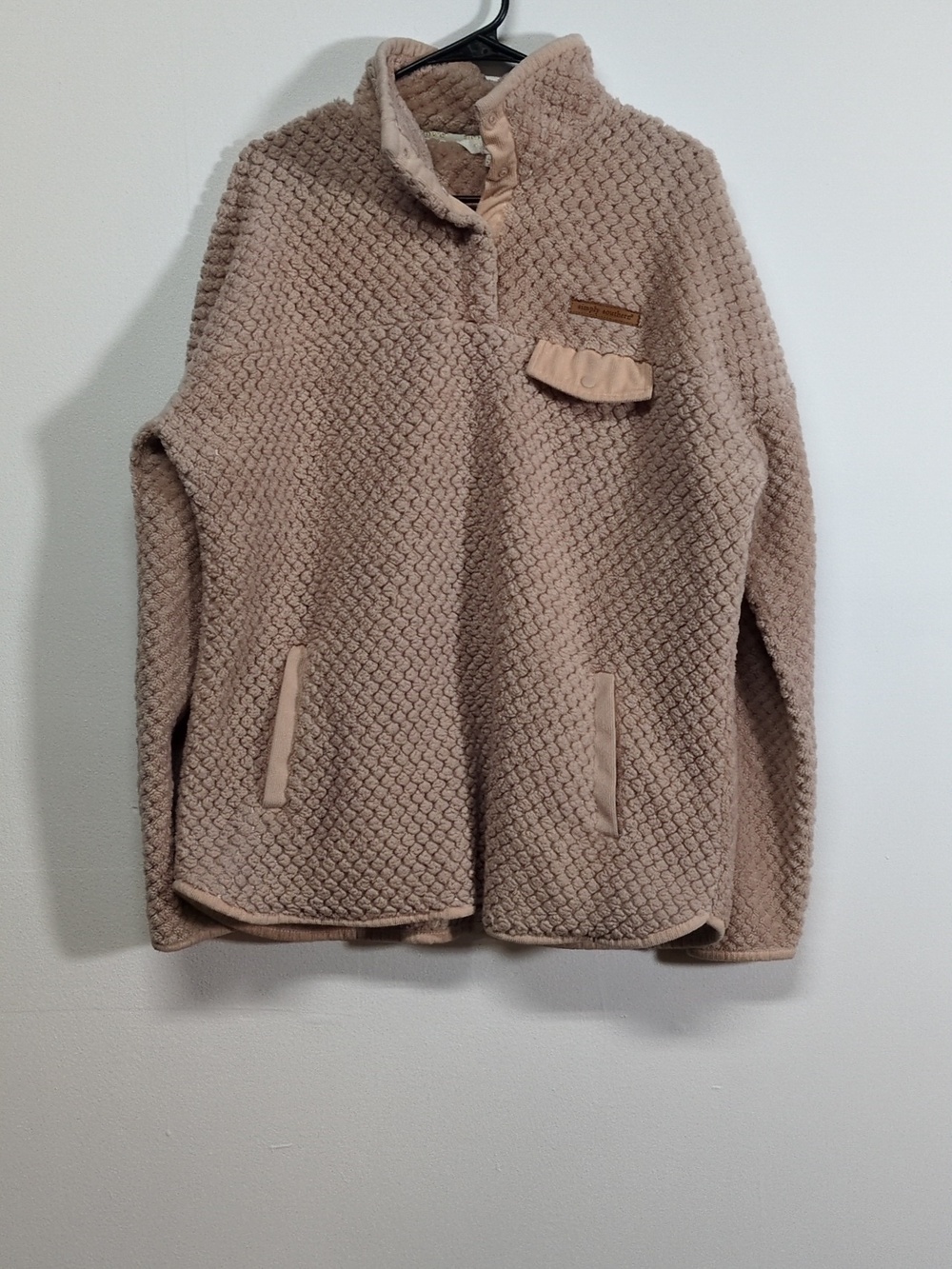 Simply Southern Blush Quilted Sherpa Fleece Pullover, Size XXL